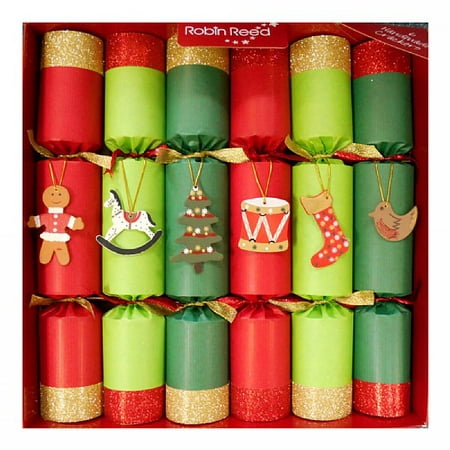 Robin Reed English Holiday Christmas Crackers, Pack of 6 - Toy