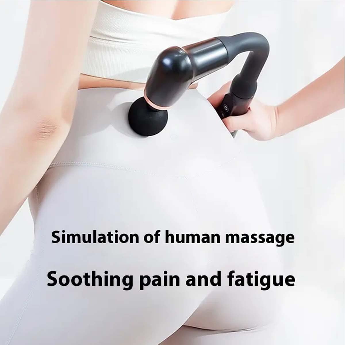 Deep Tissue Back & Muscle Massager with Long Handle – Handheld Electric Massage Gun with LCD Display, 4 Heads & Multi‑Speed Settings – Pain Relief for Neck, Shoulders, Back & Feet