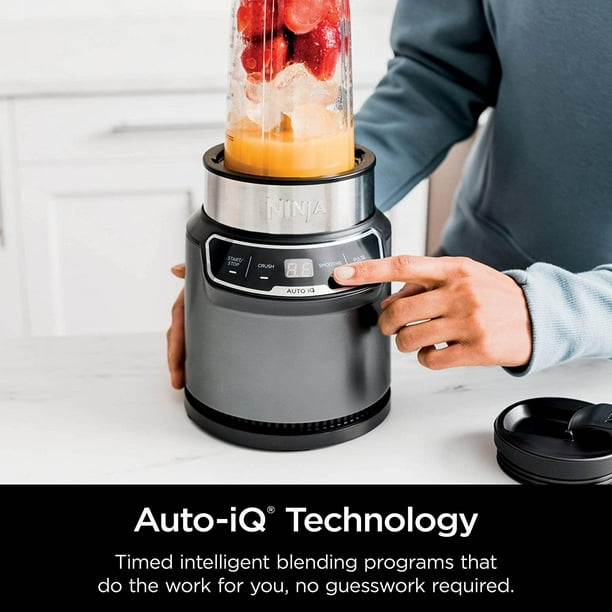 Ninja Nutri Blender Pro BN400 con Auto IQ 1000 Watts de Potencia Cuchillas de Extraccion Profesional Color Piedra Plateada Ninja Bn 400 Bodega Aurrera en linea