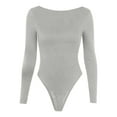 thumbnail image 4 of Black and Friday Clothing Sales Idoravan Bodysuits for Women Long Sleeve,Women's Underwear, Women's Comfort Firm Romper, Women's Tight Fitting Long Sleeved Bodysuit Gray L, 4 of 5