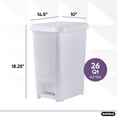 thumbnail image 5 of Superio Slim Trash Can, Outdoor and Indoor Step On Foot Pedal, 6.5 Gallon - White Smoke, 5 of 5