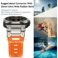 thumbnail image 4 of Compatible for Samsung Galaxy Watch Ultra Bands 47mm (2025/2024) Men Sport Band Durable Armor Military Rugged Silicone Rubber Band with Stainless Steel Metal Connector, Titanium/Orange, 4 of 9