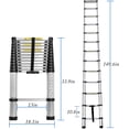 thumbnail image 2 of SogesPower 12.5ft Aluminum Telescopic Extension Ladder,EN131 Standard,Multi Purpose Home Or RV Telescoping Ladder,Portable,Folding,with Non-Slip Feet,Silver, 2 of 6