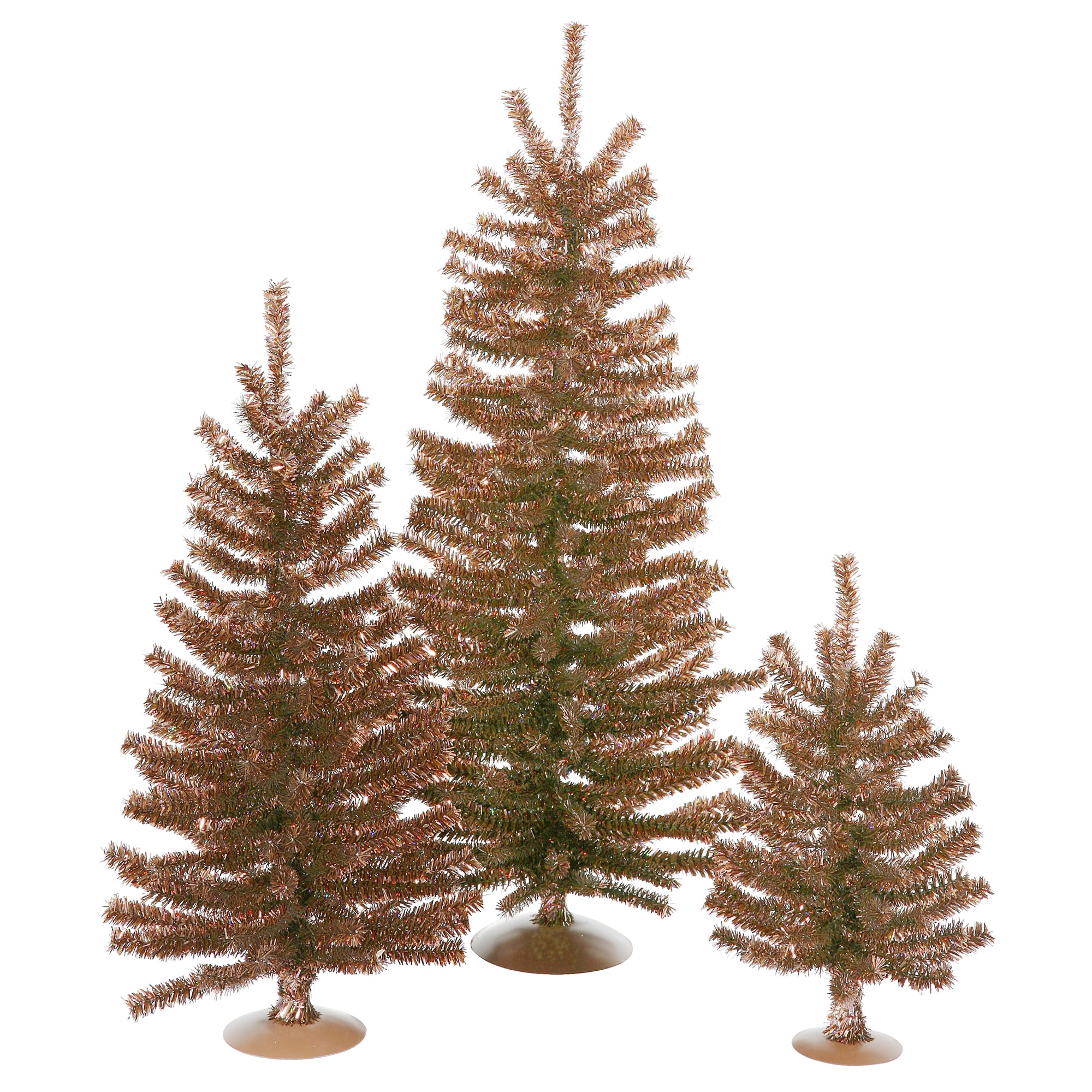 Vickerman Artificial Christmas Tree 12"/18"/24" Mocha Mini Tree Set of