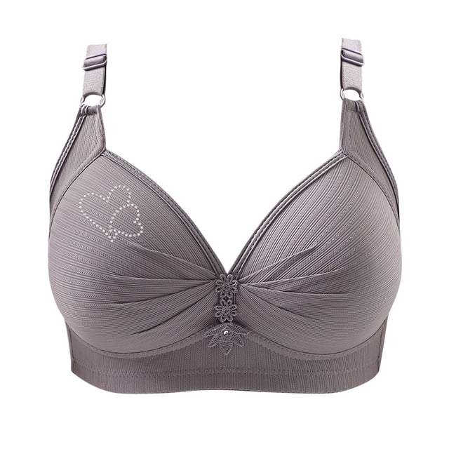 Fall/Winter Savings! Srobpty Womens Wireless Push Up Bras , Woman's Printing Gathered Together Large Size Daily Bra Underwear No Rims