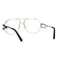 thumbnail image 4 of Mens Art Deco Nouveau Unique Futurism Metal Aviator Eyeglasses Black Silver, 4 of 4