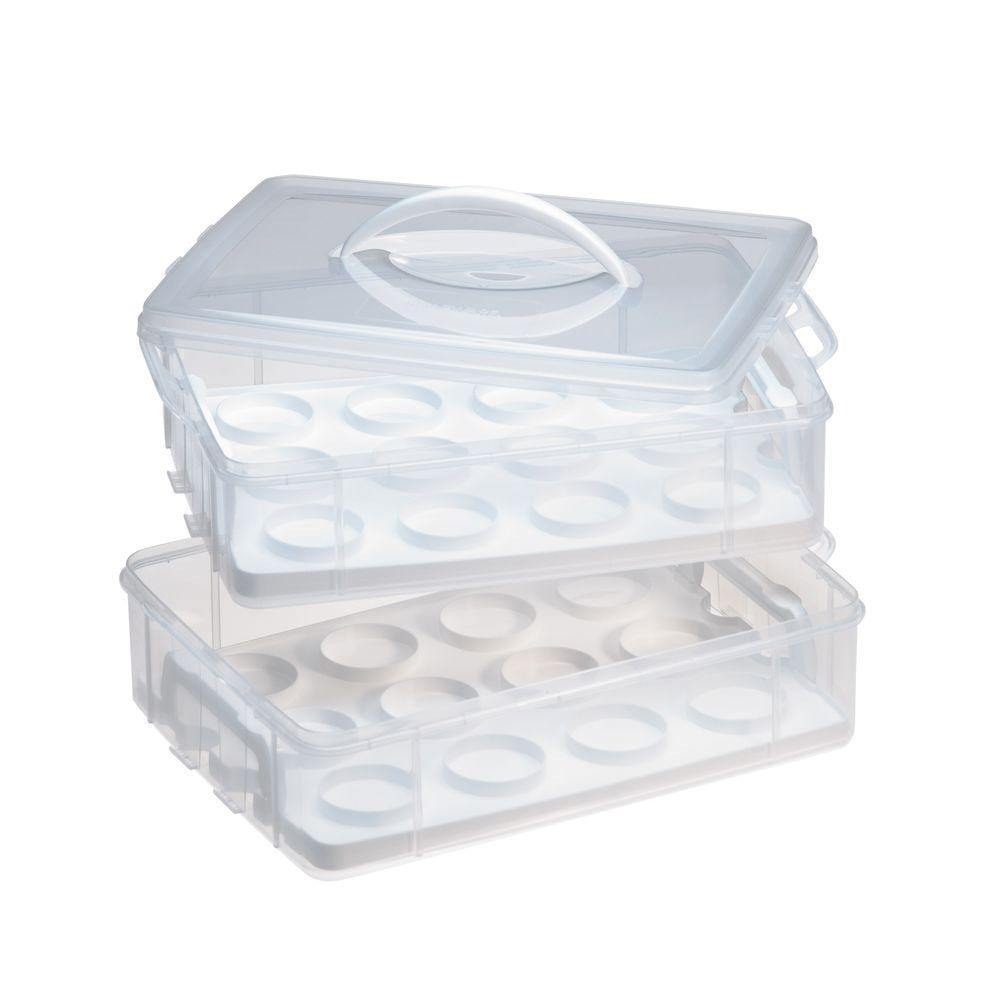 Plastic Cupcake Carrier Holds 24 Cupcakes or Muffins 3 Piece Set