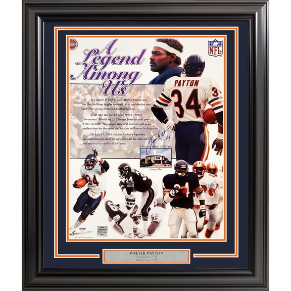 Walter Payton Autographed Framed 16x20 Photo Chicago Bears PSA/DNA Stock #256670