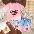 thumbnail image 2 of Girls Summer Outfits Toddler Baby Girls Short Sets 2 Piece Clothing Set Flutter Sleeve T Shirt and Short 6-12 Months 12-24 Months 2t 3t 4t 5t 6t 7t 8t 9t Children 9-12 Months, 2 of 7