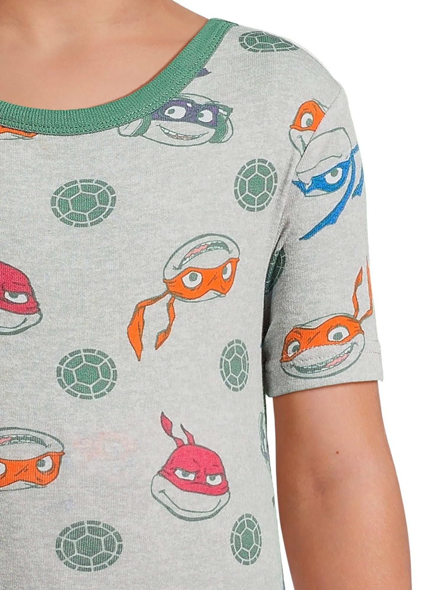 Teenage Mutant Ninja Turtles Boys Cotton Short Sleeve with Long Pant Fitted Pajama Set, Sizes 4-10