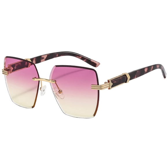 Gafas de Sol Shiratori Sin Montura con Borde Cortado en Degradado Púrpura para Mujer