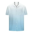 thumbnail image 4 of Stamzod Mens Shirts Fashion Gradient Printing Short Sleeve Button Down Shirt Men Loungewear Casual Loose Summer Plus Size Work Shirts for Men Sky Blue B L, 4 of 6