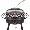 thumbnail image 5 of EcoNook 36 Inch Wood Burning Fire Pit with 2 Loops, Outdoor Fire Pit with Spark Screen & Fire Poker, Cross Weave Firepit for Outside Fireplace Bonfire for Yard,Patio, Garden, 5 of 6