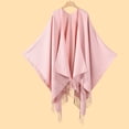 thumbnail image 2 of Fauean Shawl Wraps for Women Elegant Blanket Scarf Winter Warm Open Front Cardigan Cape Pink One Size, 2 of 4