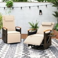 thumbnail image 4 of Gymax 2PCS Outdoor 360° Swivel Rattan Recliner Chair Patio Wicker Chaise Lounge Chair Beige, 4 of 9
