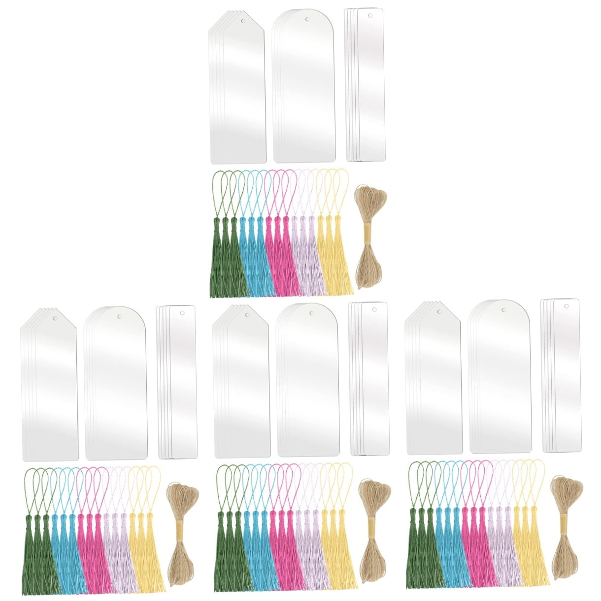 FOMIYES Acrylic Bookmarks for Students, 4-Pack, Reading Accessories, 5.9 x 1.9 Inches Each