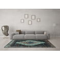 thumbnail image 3 of Ahgly Company Indoor Square Persian Light Blue Traditional Area Rugs, 5' Square, 3 of 4