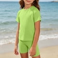 thumbnail image 3 of HBGVBA Girls Summer Outfits Casual 2 Piece Short Sleeve Tee and Bike Shorts Comfy Clothings Set, 3 of 5