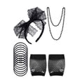 thumbnail image 2 of Billuyoard 1 Juego de disfraces individuales de los años 80, luminosa, accesorios de Cosplay, ropa de propósito especial, accesorios de fiesta Kits de decoración para fiestas estilo 1 negro Billuyoard HA060875-04, 2 of 6