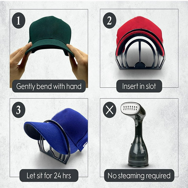 Premium Hat Brim Bender, FREE Hat Brush with 2 Bill Bender Tools, Bamboo  Design with 3 Shaper Options, Steaming Optional, Hat Curving Band, Baseball