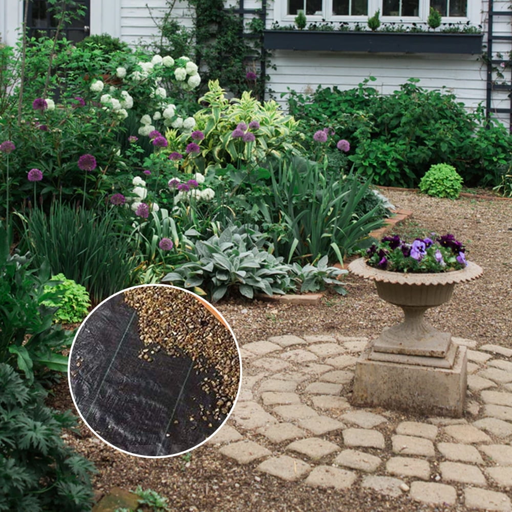 Heavy Duty Polyethylene Weed Barrier Fabric - Foldable Landscape Ground Cover - Prevents Weeds & Retains Moisture
