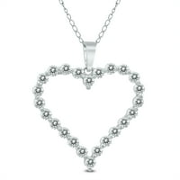 1 Ctw Diamond Heart Pendant in 14k White Gold