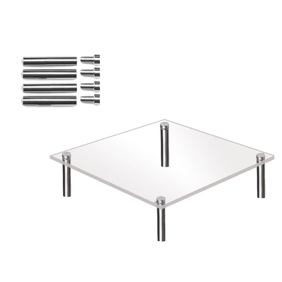 Mingjia Baking Trays & Trays,1Pc Display Rack,Clear Acrylic Cake Display Stand Square Metal Support Shelf