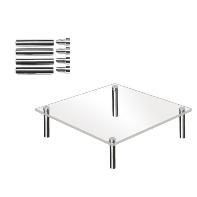 WHEANG Présentoir à Gâteaux en Acrylique Transparent Support Carré en Métal