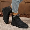 thumbnail image 4 of Snow Boots for Women Stitching Furry Lined Zipper High Top Winter Ankle Booties Outdoor Non-Slip Walking Shoes, 4 of 7