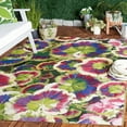 thumbnail image 2 of SAFAVIEH Barbados Stanley Floral Indoor/Outdoor Area Rug, Black Green/Purple, 8' x 10'5", 2 of 11