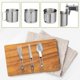 thumbnail image 4 of Kit de utensilios de cocina para camping, juego de ollas de 0,33 galones y sartenes de 0,17 galones, taza SUS304 de 0,08 galones, tenedores, cuchillos, cucharas para senderismo, camping, cocina al air, 4 of 5