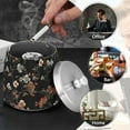 thumbnail image 4 of Yayeee Ashtray with Lid for Cigarette Smokeless Stainless Steel Home Ash Holder, Black Flowers, 4 of 7