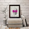 thumbnail image 3 of Skull with Pink Flowers - Dictionary Art Print Printed On Authentic Vintage Dictionary Book Page - 8 x 10.5, 3 of 3