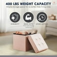 thumbnail image 7 of Ornavo Home 15 Inch Square Storage Ottoman Cube, Tufted Square Faux Leather Storage Ottoman Chest, Footrest, Toy Chest Ottoman with Storage - (Cream), 7 of 7