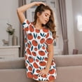 thumbnail image 3 of Yiaed Hand Drawn Tomatoes Print Women's Loose-Fit Short Sleeve Nightgown, Soft and Comfortable Sleep Dress for Relaxation and Sleepwear, 3 of 6