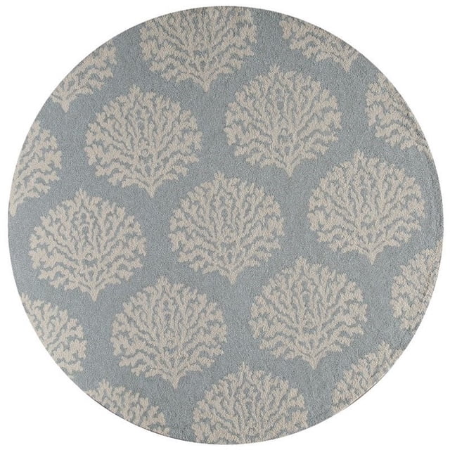 Momeni Veranda 9' X 9' Round Contemporary Hand Hooked Rug in Blue