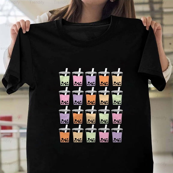 Boba Milk Tea Funny Bubble Tea Drink Pun Humor Graphic Design Print Unisex T-Shirt Y1183, Up to Size 5XL
