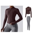 thumbnail image 5 of eczipvz Workout Set for Women Seamless Ribbed Crop Tank High Waist Shorts Yoga Outfits 2 Piece Brown,2XL, 5 of 5