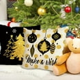 thumbnail image 5 of Merry Christmas Decorative Throw Pillow Covers 18 x 18 Set of 4, Xmas Tree Deer Ornament Golden Black Outdoor Pillowcase, Polka Dot Stripe Winter Holiday Farmhouse Cushion Case Home Decor, 5 of 6