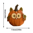 thumbnail image 5 of Handcrafted Resin Owl Pumpkin Figurine with Floral Eyes and Leaf Ears for Fall Halloween Thanksgiving Tabletop Decor Indoor Party Decoration, 5 of 8