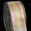 Sheer Pink and Light Green Spring Plaid Wired Craft Ribbon 1.5" x 27 Yards