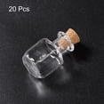 thumbnail image 3 of Unique Bargains Mini Bouteilles en Verre avec Liège Forme Carrée Bouteille à Souhaits, 20 Pcs, 3 of 6