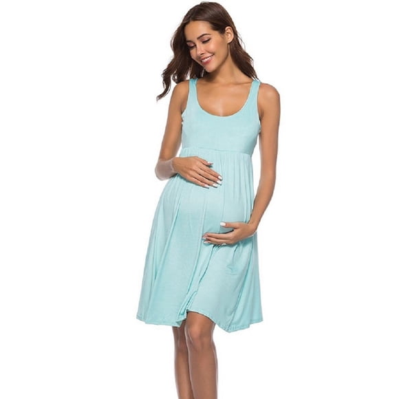 Maternity High Waist Sleeveless Dress, Solid Color Casual Wear, Stretchy Spandex Fabric, Easy Fit Design, For Pregnant Women, Daily Outing, Soft Texture, Comfortable Support, Maternity Fashion,