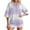 Purple, variant on Women's Striped Shorts Suit V Neck Oversized Shirt and Shorts Casual Summer Activewear 2 Piece Set Blue L
