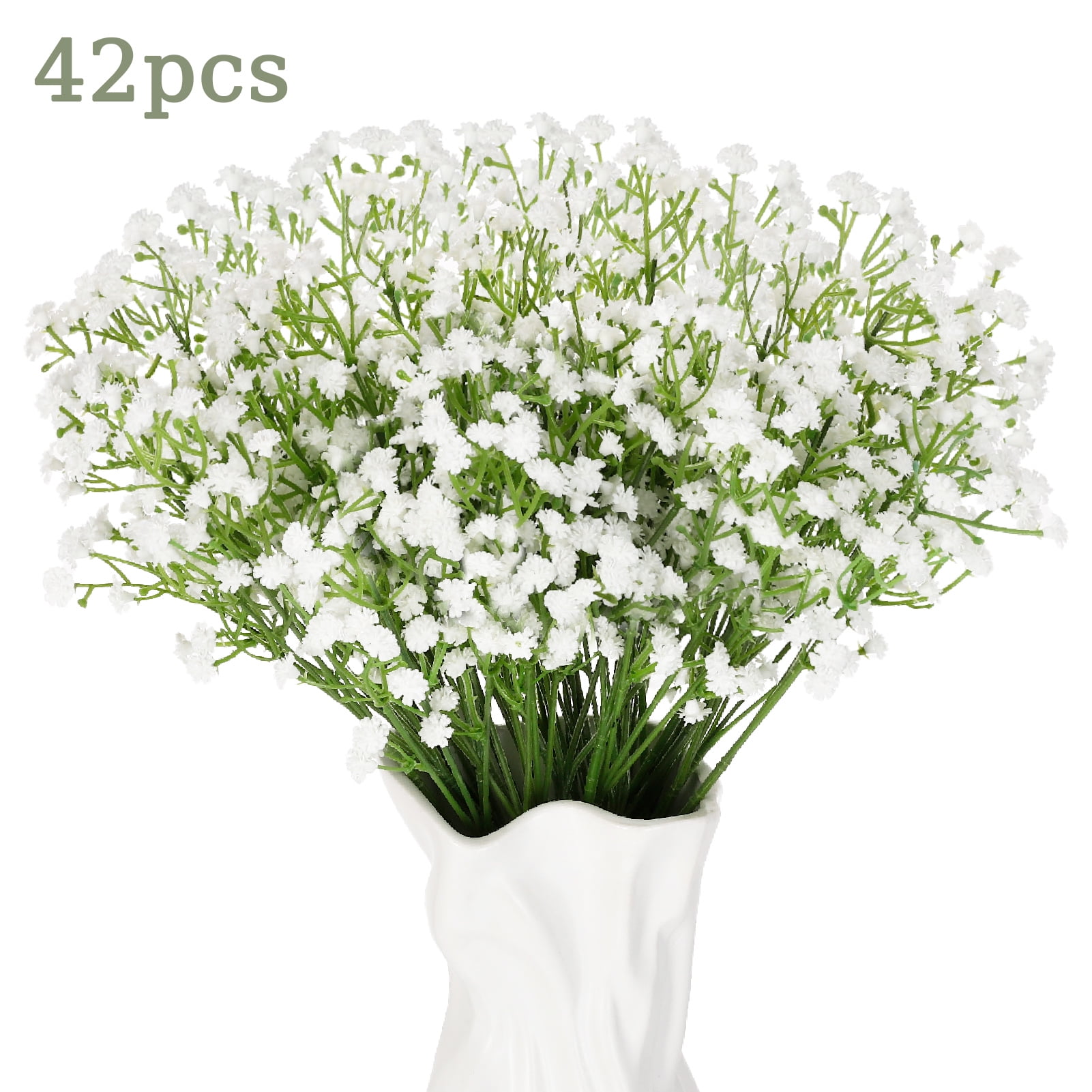 Armscye 42Pcs Babys Breath Artificial Flowers Bulk, 11inch Fake Baby Breath Flowers, Realistic Artificial Flowers Bouquet for Outdoors Wedding DIY Bouquet Arrangement Party Home Decor