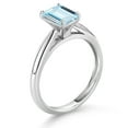 thumbnail image 3 of Gem Stone King 0.80 Ct Octagon Sky Blue Aquamarine 10K White Gold Solitaire Engagement Ring (Size 8), 3 of 4