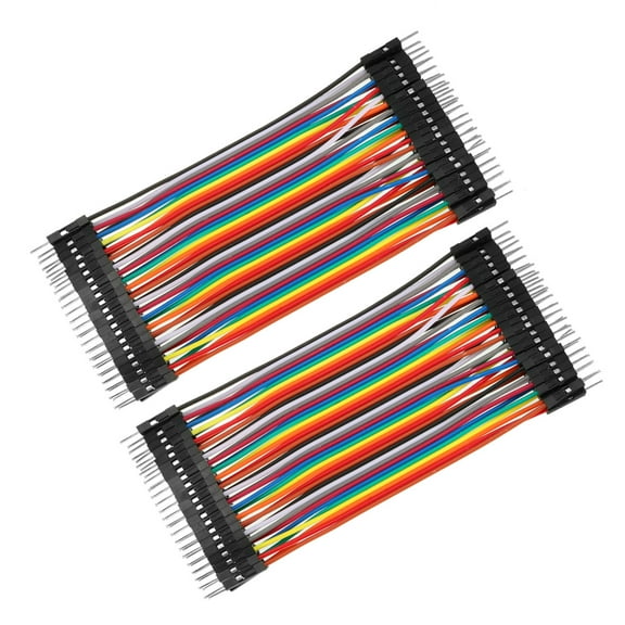 Uxcell Male to Male 40P Jumper Wire 0.1" Pitch Ribbon Cable Breadboard DIY 4.33" Long