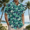 thumbnail image 2 of Yteetum Men's Short Sleeve Shirts Floral Print Hawaiian T Shirt Casual Button Down Short Sleeve Lapel Beach Summer T-Shirts, 2 of 7
