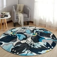 thumbnail image 6 of World Rug Gallery Modern Floral Non-Slip (Non-skid) Area Rug - Gray 8' Round, 6 of 8