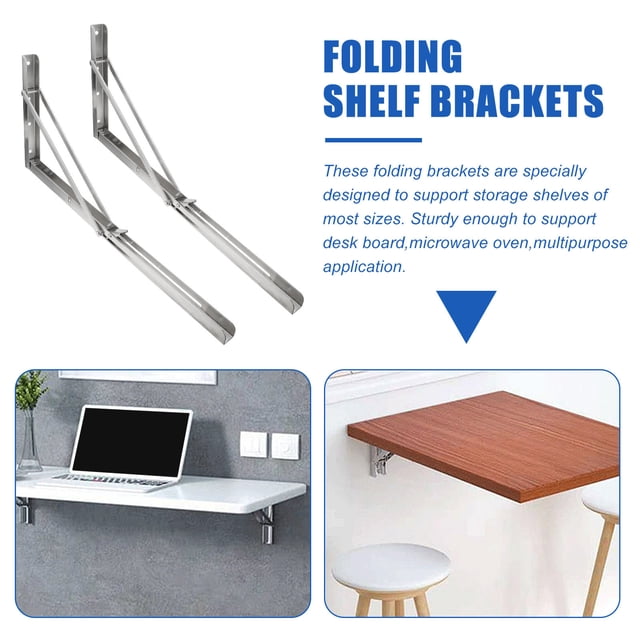 QUMIIRITY 2 Pcs Supports d'Étagère Flottants Robustes pour Application Murale Polyvalente Acier Inoxydable
